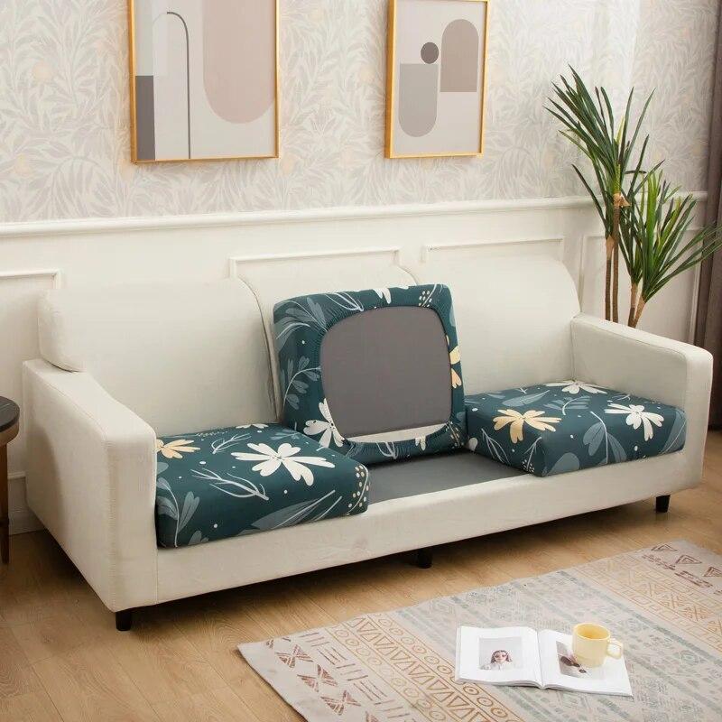 1/2/3/4 Seater Sofa Seat Cushion Cover for Living Room Pets Kids Furniture Printing Stretch Washable Removable Chair Seat Cover