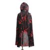 Halloween Cloak Long Hooded Cape with Blood Spider Web Print for Kids Adults Halloween Party Dress Up Accessory for Performance Cosplay Masquerade