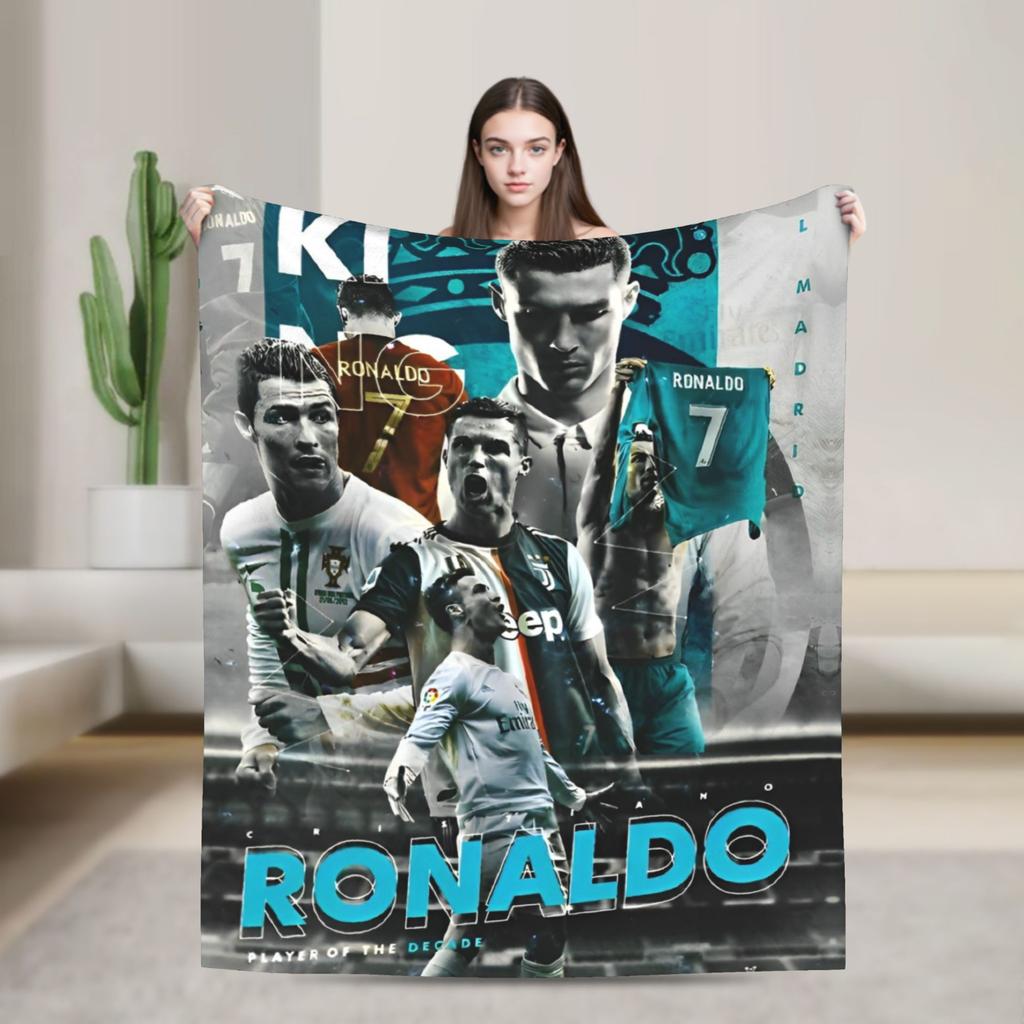 Football CR7 Blankets Coral Fleece Plush Ronaldos Ultra-Soft Throw Blanket for Outdoor Travel Bedspread