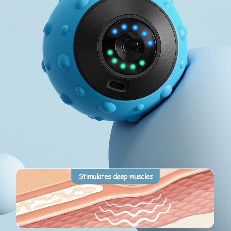 Elektrischer Yoga Faszienball Wiederaufladbarer Vibrations-Massageball Tiefe Muskelentspannung Fitness-Übung Regeneration Körpermassagegerät