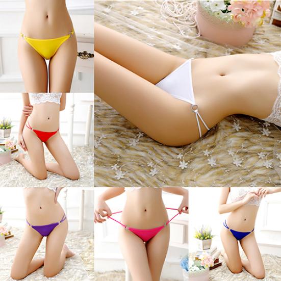 Femei Sexy Iron Ring Link Hollow Design Bowknot G-String T-Back Chiloți Thongs