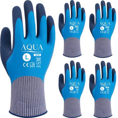 Unkraut DEVOLG Arbeits Spezial Natürliches Blau Amazon Exklusiv Handschuhe, Wasserdicht, Anti-Rutsch, Gummi, Blau, Mittel, AQ-318 (5 Paare) -