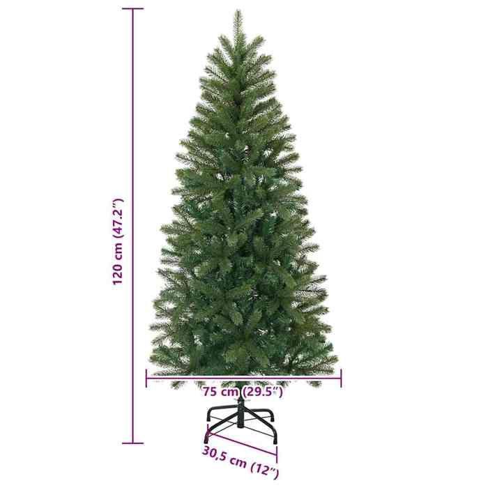 VidaXL Sapin de Noël artificiel Vert 120 cm PVC, PE et acier, Déco salon, arbre artificiel moderne, fête de Noël, 42018732