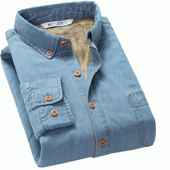 

Нова дизайнерська тепла сорочка з товстого плюшевого кашеміру для чоловіків, з довгим рукавом, повсякденна бавовняна чоловіча сорочка, брендовий джинсовий одяг, чоловіча сорочка 4XL 4XL світло-синій колір