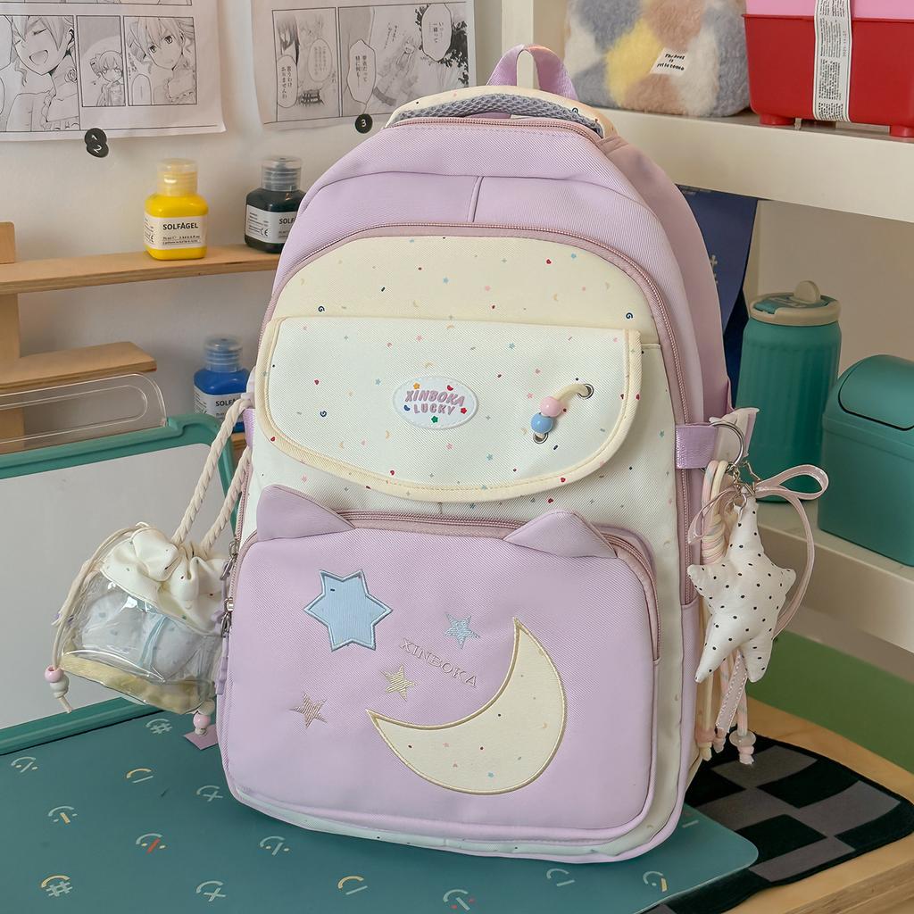 Schoolbag Cute Polka Dot Junior High School Schoolbag Female Large Capacity High School Student Backpack Small Fresh Girl High Value Backpack