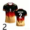 Germany 17 Quick Dry Gradient Soccer Jersey Black Gold Red Football Tee National Team Fans Short Sleeve Training Uniform