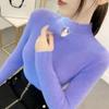 Half High Neck Sweater Women's Korean Version with Autumn and Winter Pendant As the Base Slim Fit and Versatile Knitted Top