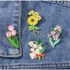 4Pcs/Set  Beautiful Flowers. Bouquets Series 03 Brooches - Doodle Enamel Backpack Button Pins Badges