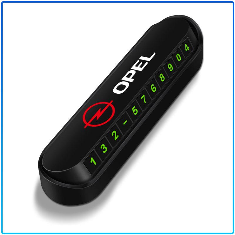 1Pcs Car Temporary Parking Card Phone Number Card Plate Emblem For Opel Astra H G J Insignia Mokka Zafira Corsa Vectra B C D