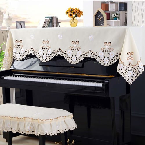HIMENO Upright Piano Cover, Top Cover for Keyboards and Digital Pianos, Dustproof, Durable, High-Quality, and Elegant (Fits 148-153cm Openings) Thick,