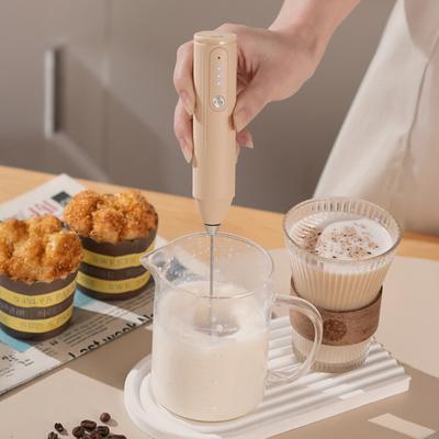 Electric Milk Frother Stainless Steel Handheld Milk Mixer Rechargeable Coffee Whisk Egg Beater Kitchen Tool