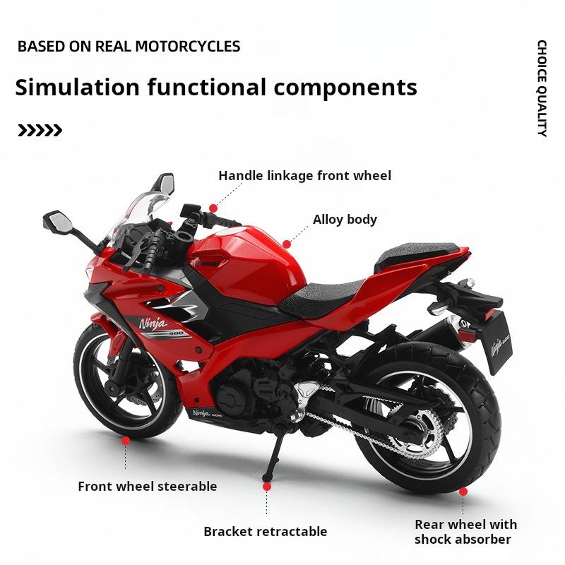 1/12 Scale Motorcycle Model for Kawasaki 400 Shock-Proof Alloy Motorcycle Model Toy Car Decoration Bracket Children's Toy