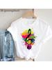 Duhový Potisk Hudební Noty Tričko Wounisex Oblečení Vtipné Bílé Tričko Dámské Hudební Fanoušek Tričko Dámské Harajuku Košile Streetwear