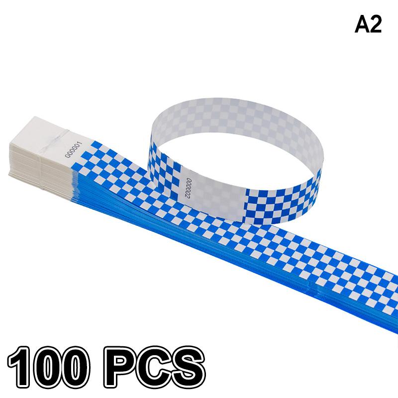 50/100Pcs Mosaic Pattern Colorful Paper Wristbands Waterproof Disposable Bracelets For Parties, Concerts, Festivals
