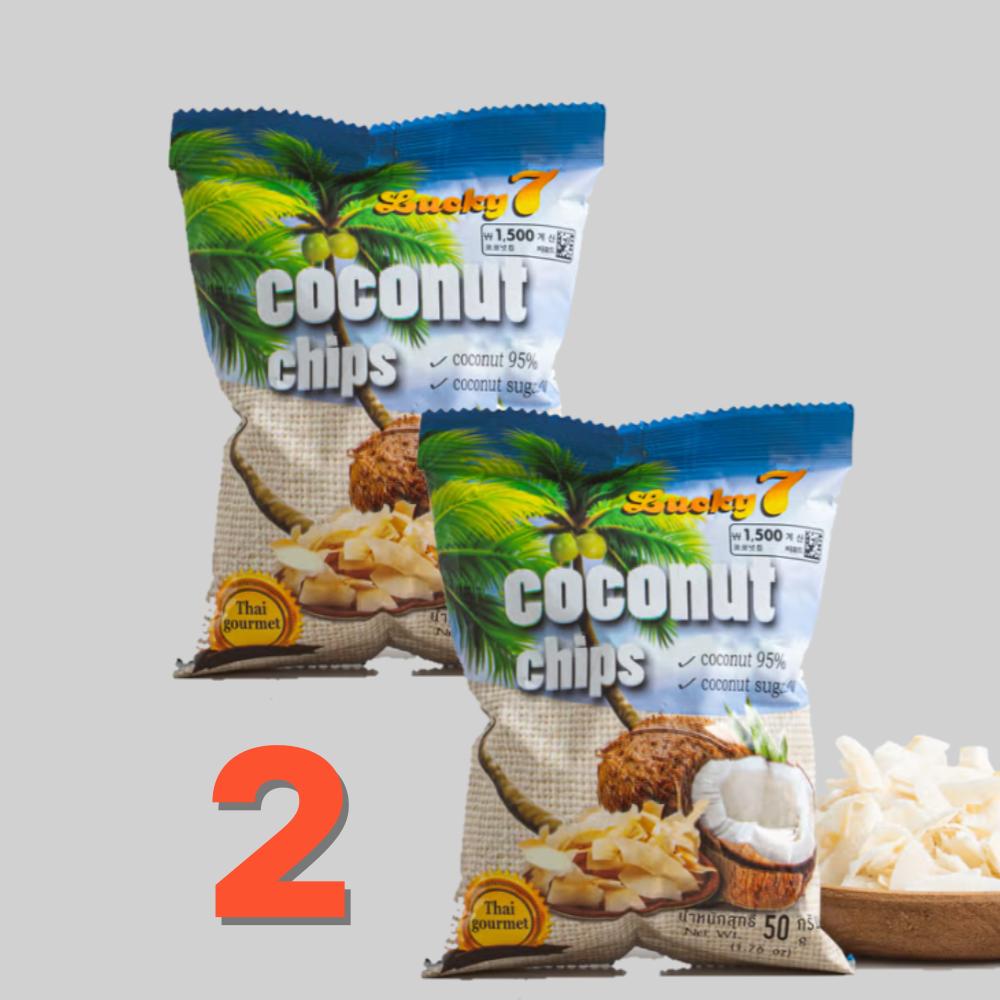 Lucky7 Coconut Chips 50g X 2 Packs