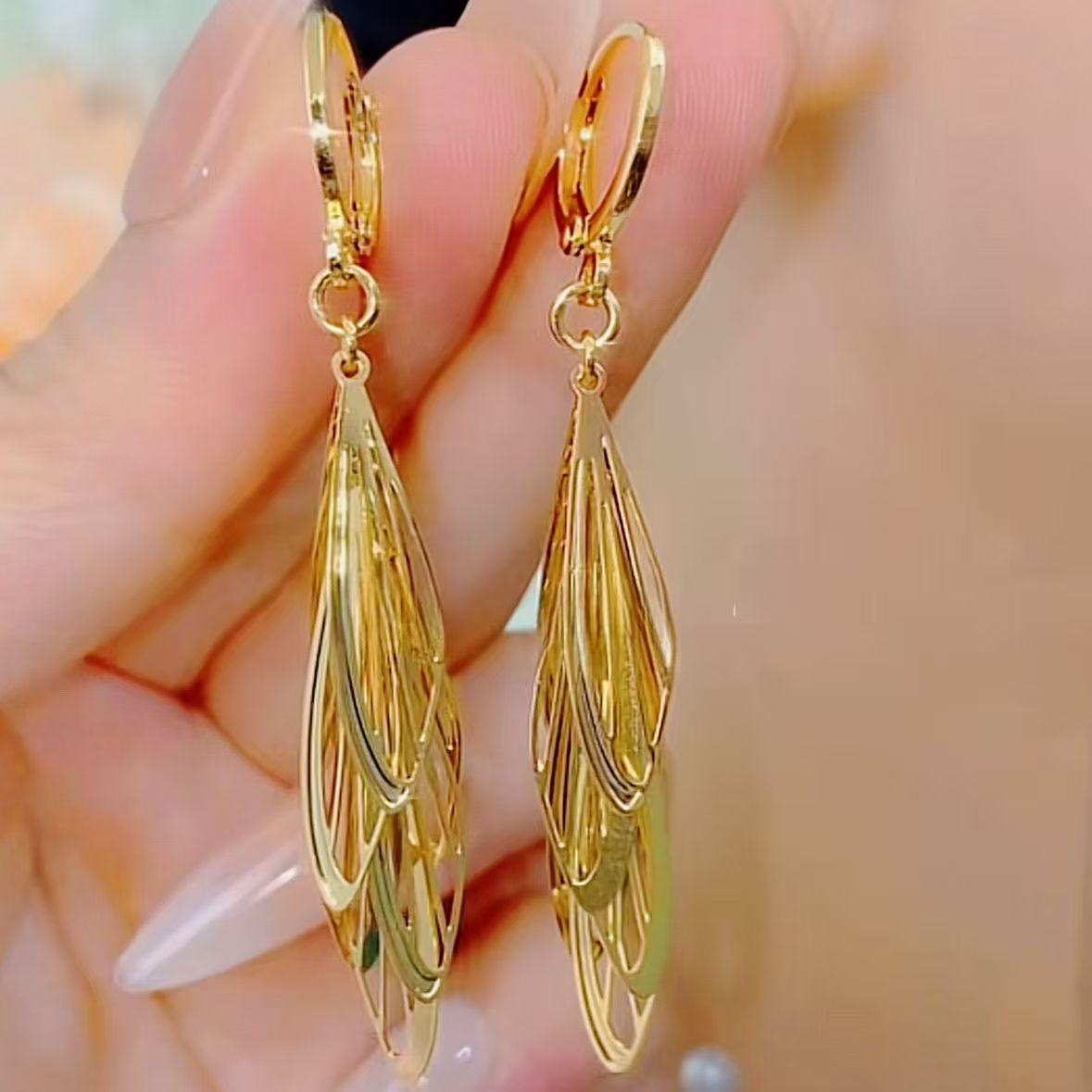 

Элегантные серьги-кисточки Золотое крыло - Роскошные модные каффы для женщин 000230361203