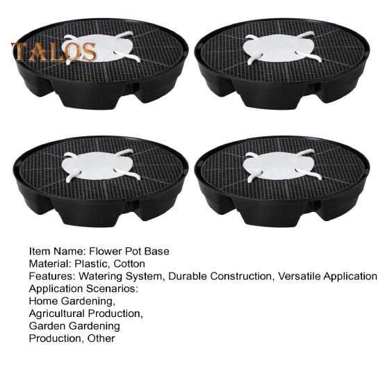 4Pcs Flower Pot Base Self-Watering Tray Set Elevated Plant Panels with Mesh Holes Prevent Over/Under Watering Plant Tray