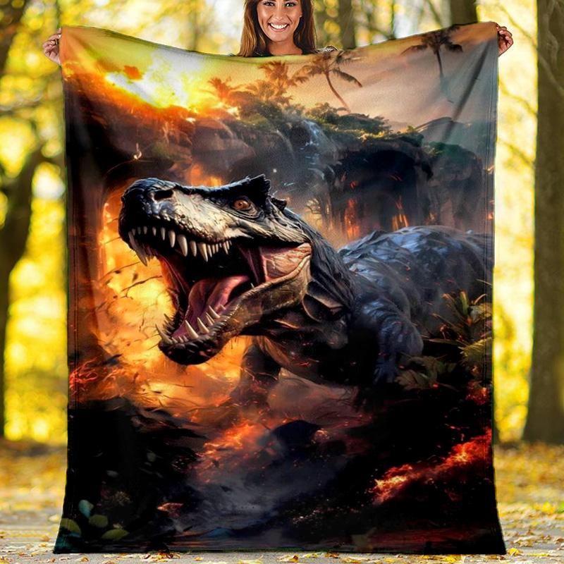 Powerful Charging Bull Ink Painting Blanket, Vintage Art Flannel Throw Blanket for Home Decor