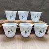 6pcs/40ml Japanese Ceramic Tea Cup Set Retro White Porcelain Tea Bowl Sake Cups Coffee Mug Household Handmade Master Cup