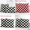 Geometric Checkered Sherpa Fleece Pillow Covers For Sofa Living Room Home Decor
