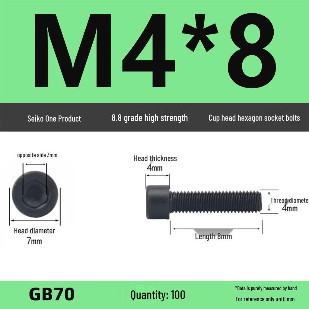 8.8 High-Strength Socket Head Cap Screw Bolt (M4-M16)