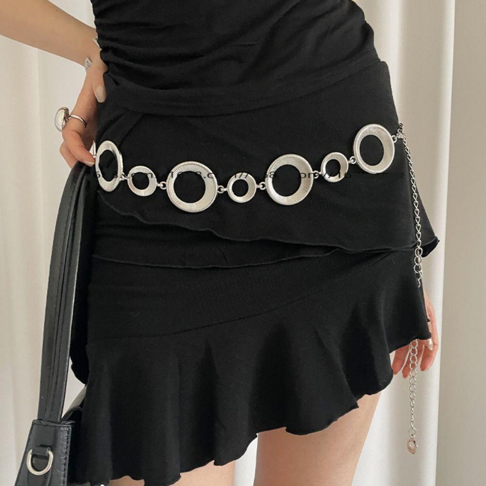 Body Chain Metal Circular Ring Waist Chain Belly Chain Dress Belt Chains  Women