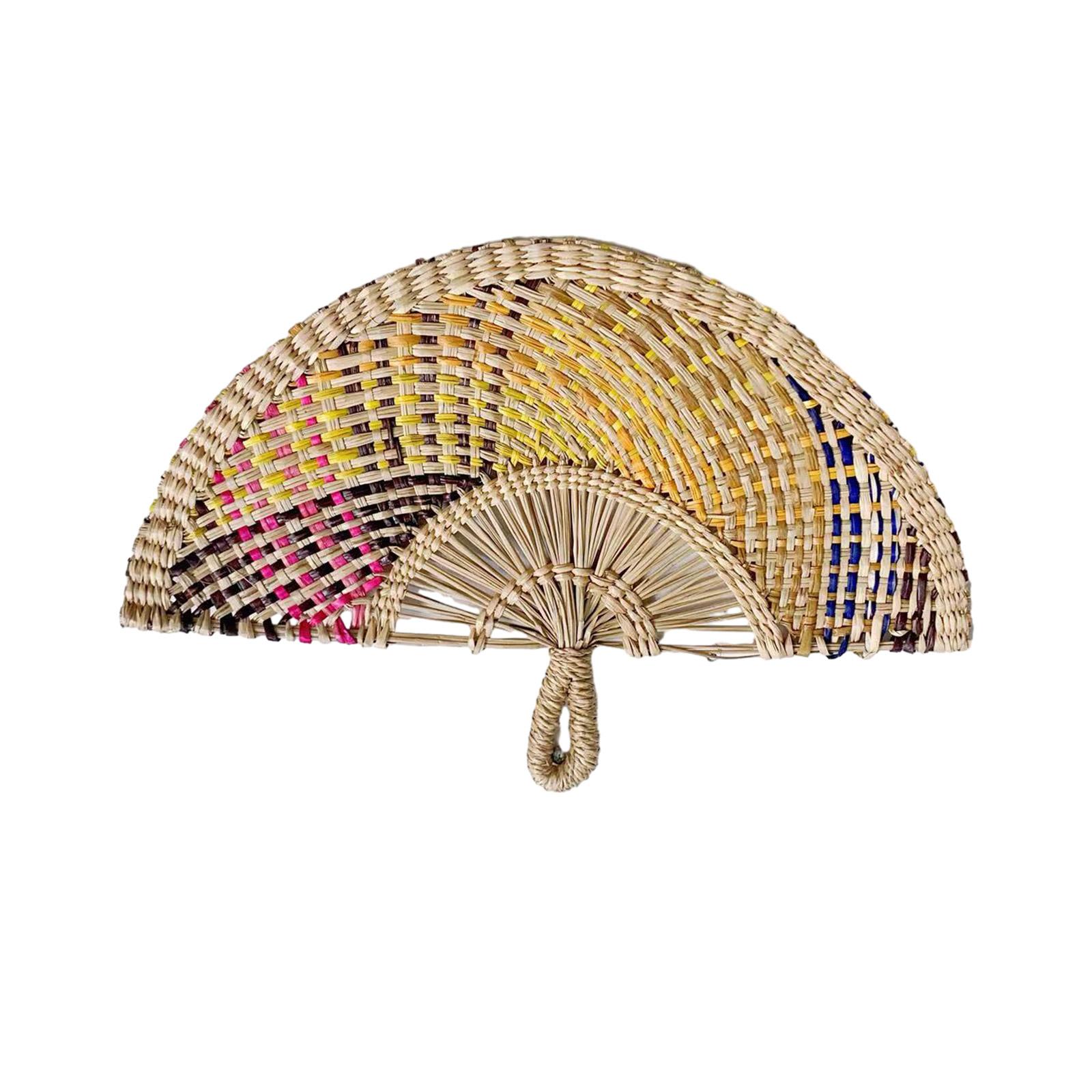 

Веер из натуральной соломы ручной работы для летнего охлаждения, настенный дисплей и подарок. Веер Hamdmade 4