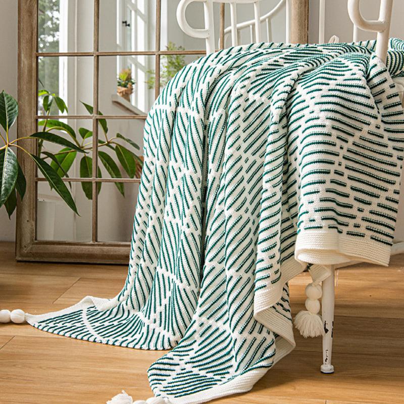 

Bedspread Throw Blanket Knit Sofa Blankets Throws For Couch Personality Blanket Summer Luxury Decorative Plaid Bed Blanket deken 70x230cm зелений