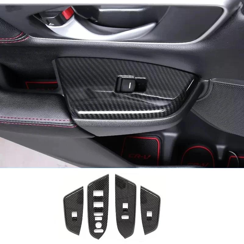 For Honda CRV CR-V C-RV 2017- ABS Carbonfiber Armrest  Window Swtich Cover Gear Shift Panle Air Outlet Steering Wheel Cover