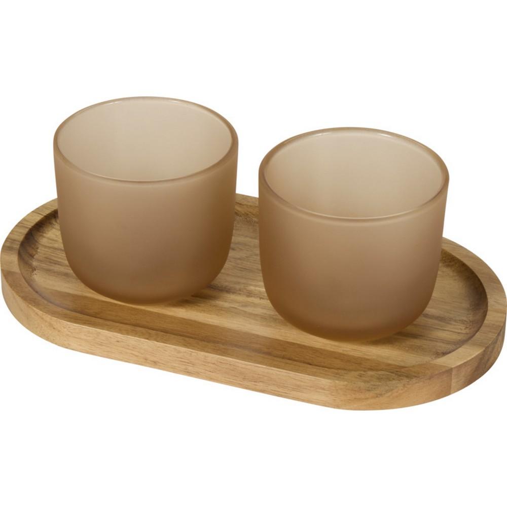 Seasons Wooden Glass Serving Tray