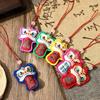 Chinese Style Lion Dance Embroidered Pendant Awakened Lion Hanging Decoration  Cultural Gift