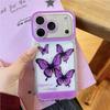 Change Color Luminous Call Light Up Purple Butterfly pattern Phone Case For iPhone 16 15 13 12 11 14 17 Pro Max Plus Air X XSMax