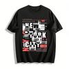 Glitch Art Letter Print Streetwear Casual Cool T-Shirt Pure Cotton T-shirt