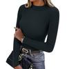 Women's Everyday Casual ,Color Half,High Neck Long,Sleeve Knit Base Layer Top
