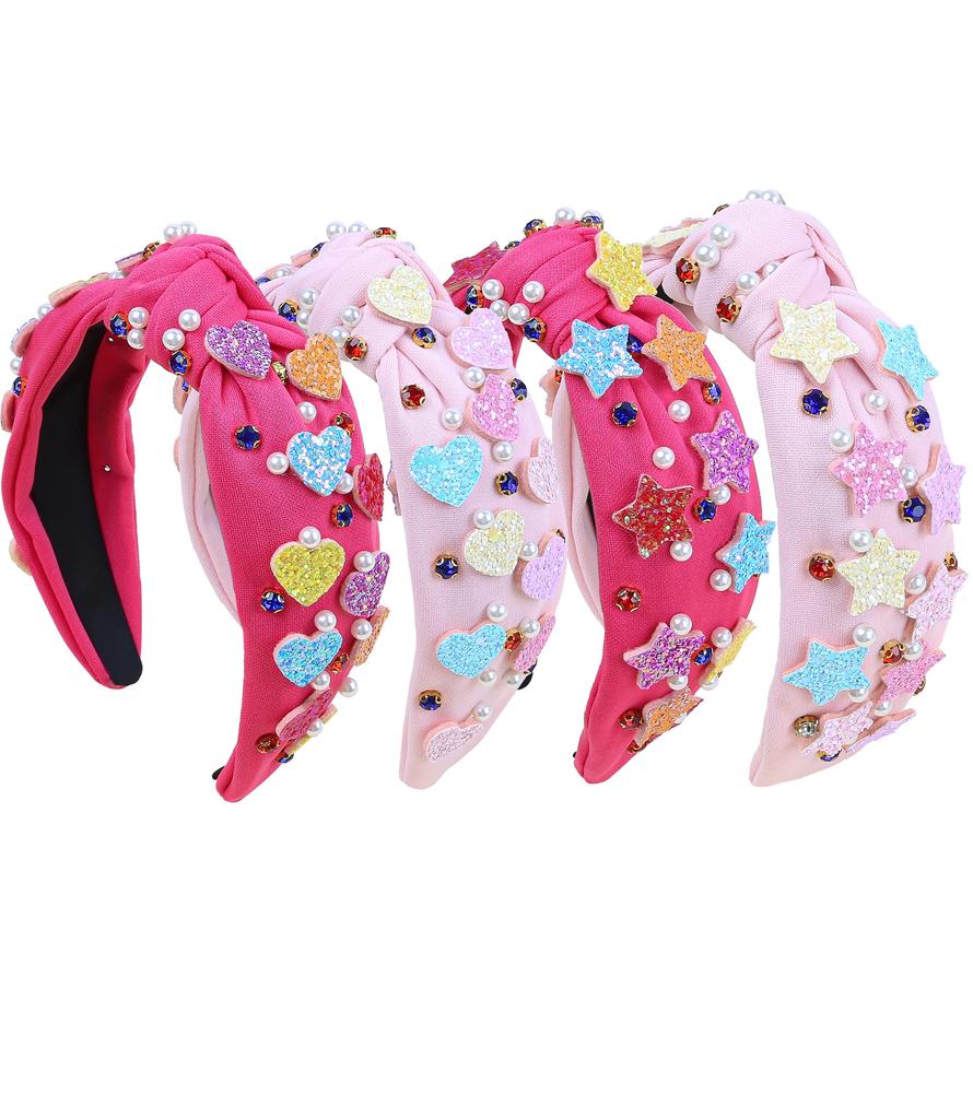 Damen Perle Kristall Stirnbänder Mädchen Glitzer Stern Stirnband Feiertagsparty Herz Haarreifen Kinder Kinder Haarschmuck