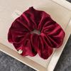 Elegant Velvet Hairband for Women, Vintage Style Solid Color Velour Headband, High-End Plush Hair Ring, Single Piece, Red/Black
