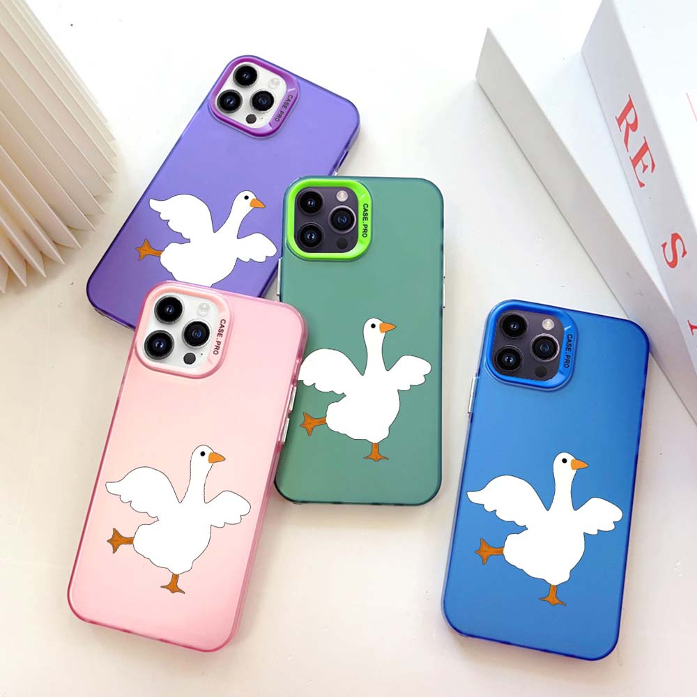 

Чехол для телефона N11 DUCK DUCK с мягкой каймой для Apple iPhone 15 14 13 Pro Max 11 12 XR XS Max 7 8 Plus, твердая задняя крышка