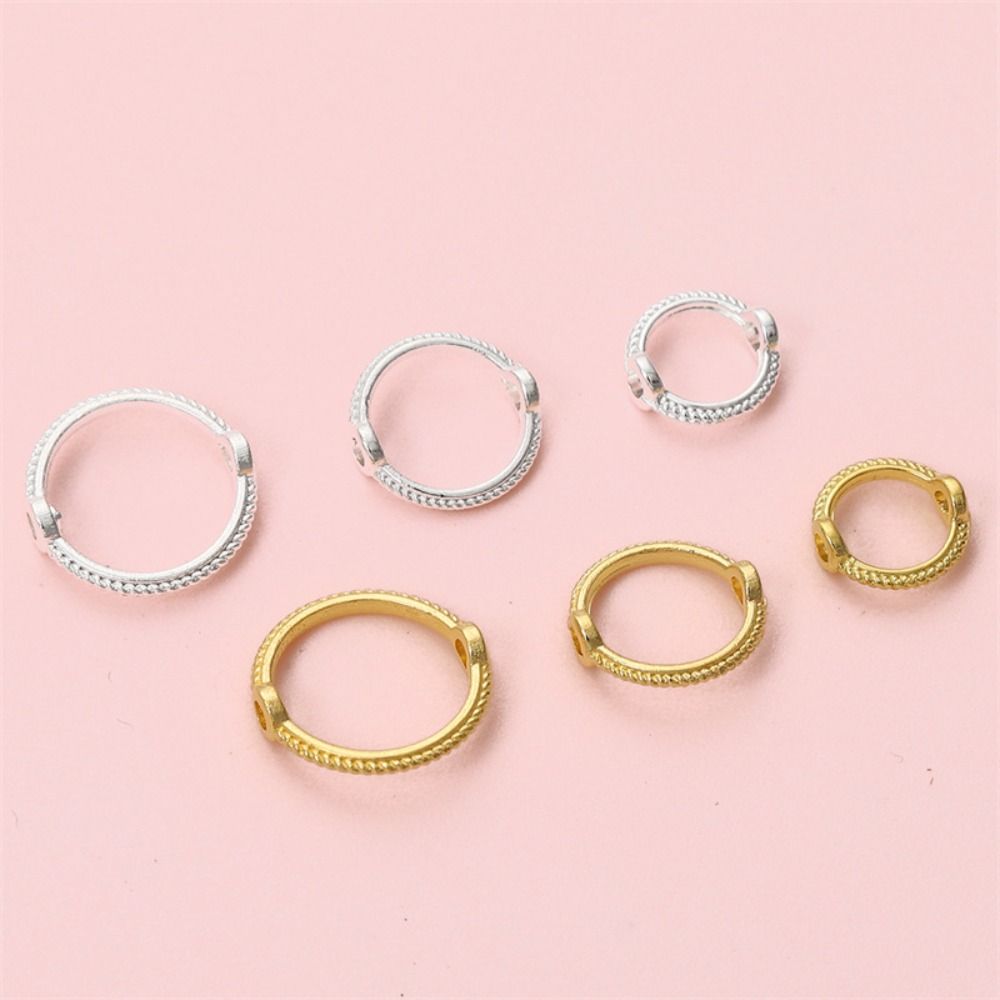 Alloy Color Bead Ring Connector 6-10mm Bead Circle Fashion Beads Frame Ring