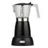 Electric Aluminum Moka Pot: Italian Style Plug-in Coffee Maker with Visible Brewing, Black Coffee Model