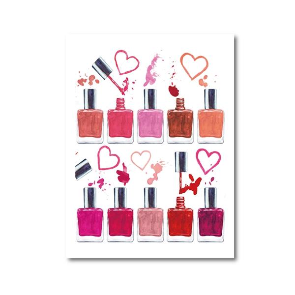 

Красота Плакат Декор для ванной комнаты Туалетный столик Искусство Холст Картина Лак для ногтей Печать Макияж Иллюстрация Ногти Салон Студия Украшение стены A4 21x30cm No Frame