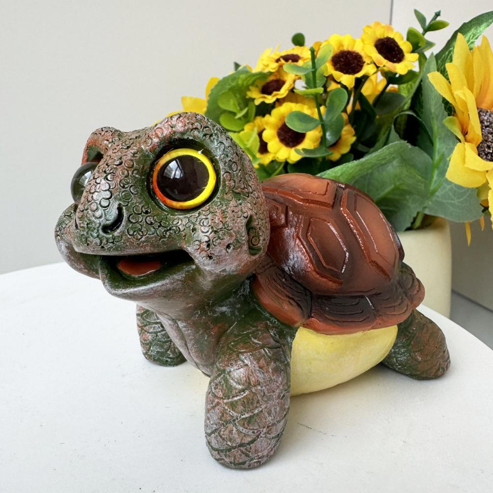 Garden Ornament Artistic Outdoor Sculpture Adorable Mini Turtle Garden Statue Waterproof Uv Resistant for Yard for Outdoor