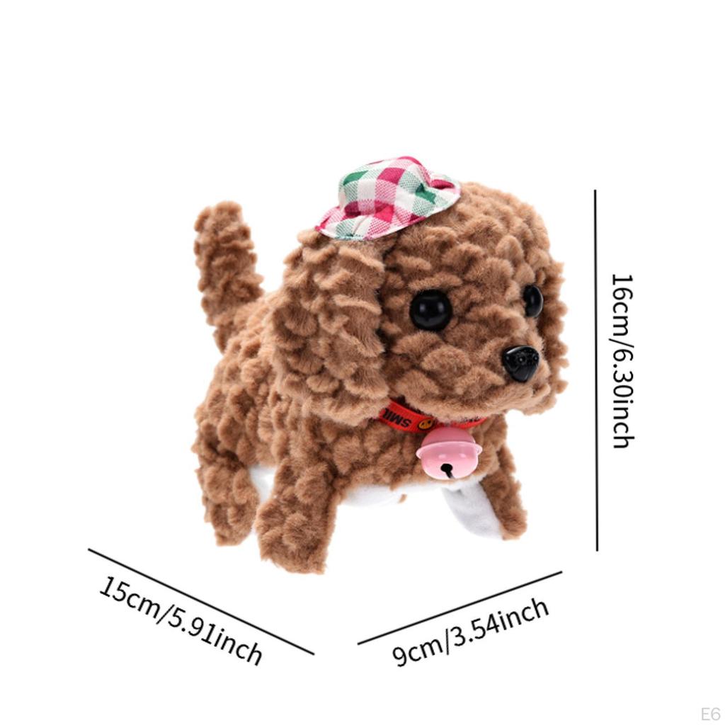 Electric Plush Dog Toy Cute Soft Hat for Festival Holiday Girls Boys White