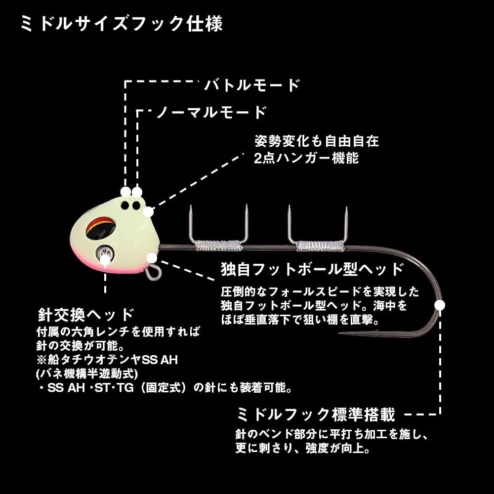 Daiwa Tungsten Tachiuo Tenya SS40 TG Red Gold Green Glow Zebra Fishing Tackle