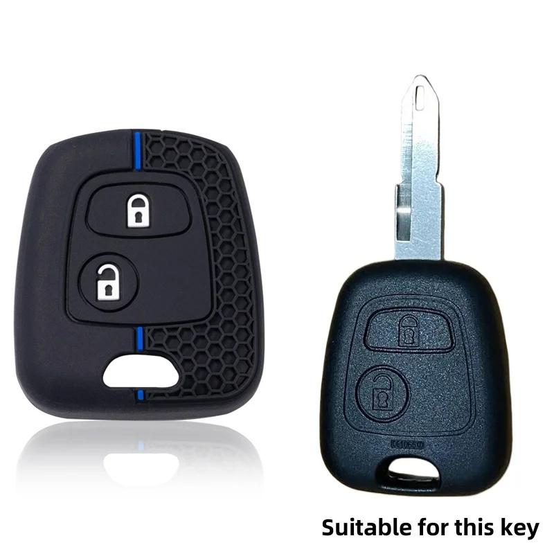 Silicone Car 2 Button Key Cover Case for Peugeot 106 107 206 207 307 Citroen C1 C2 C3 C4 XSARA PICASSO for Toyota AYGO Protector