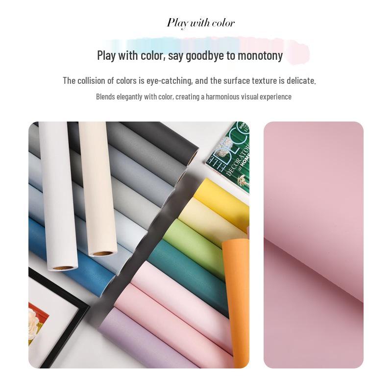 Self-Adhesive Waterproof Wall Stickers for Bedroom & Living Room - Thickened, Solid Color, Moisture-Proof, Ideal for Walls & Cupboards