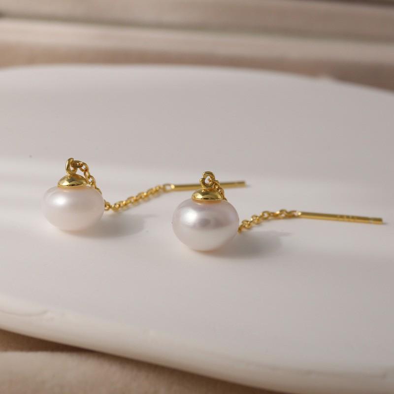 Kolczyki z perłami dla kobiet Modne i wszechstronne kolczyki Luksusowe proste kolczyki