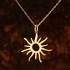Stainless Steel Necklace Plated Ethnic Sun Totem Pendent Necklaces For Charm Women Birthday Party Fashion Jewelry