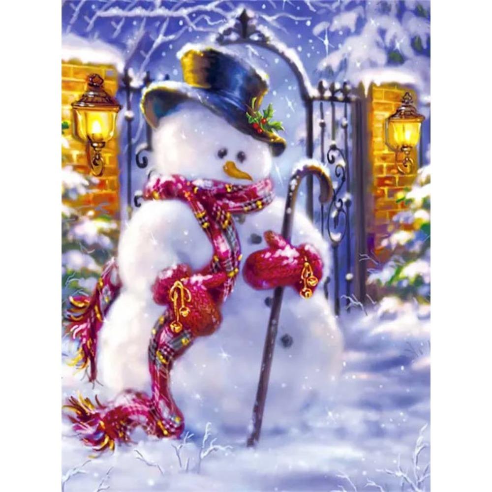 Pittura diamante arte trapano completo pupazzo di neve albero di Natale pittura diamante fatto a mano giorno nevoso fai da te diamante mosaico pittura decorazione della casa regalo di Natale
