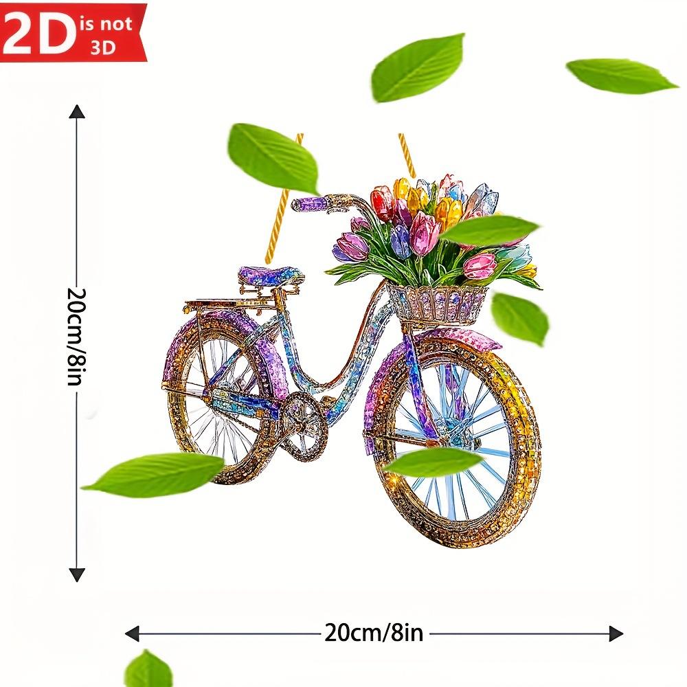 

1 piece, 2D sign, featuring Bohemian style bicycles and tulips 20x20cm тюльпан