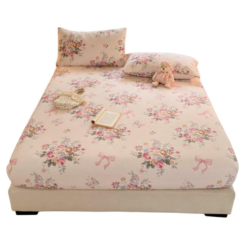 New Winter Milk Velvet Fitted Sheet, Single Piece, Fully Wrapped, Non-slip, Non-shifting Fitted Sheet, Washable and Machine Washable